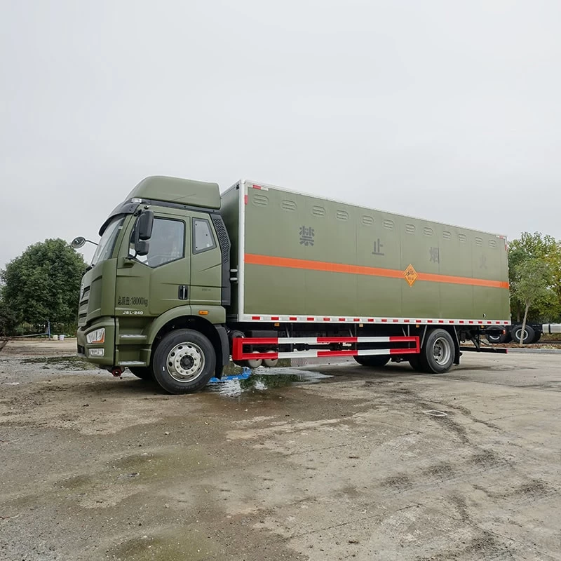 FAW blasting equipment transport truck with cheap price Oblique Front View
