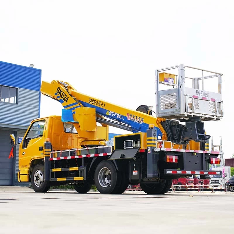 JMC 24m Arm Lift Bucket Truck Aerial Work Platform Truck Oblique Back Plot