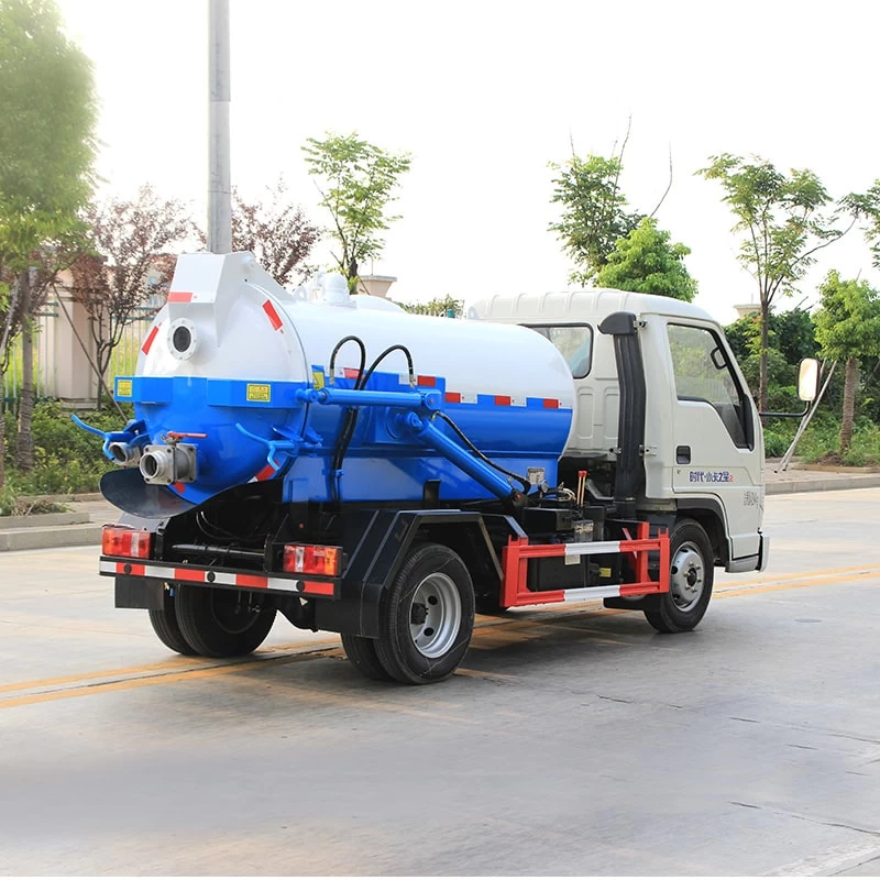 FOTON 3cbm vaccum wastewater sewage suction tanker truck Oblique Back Plot

