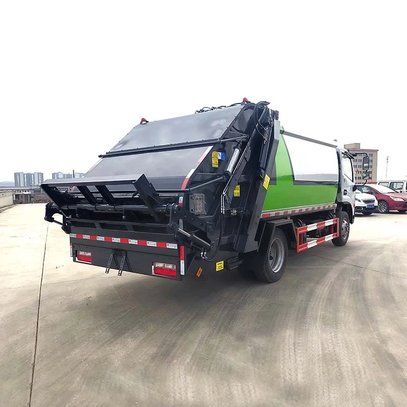Dongfeng 6ton 9cbm Compressed Garbage Truck Oblique Back Plot