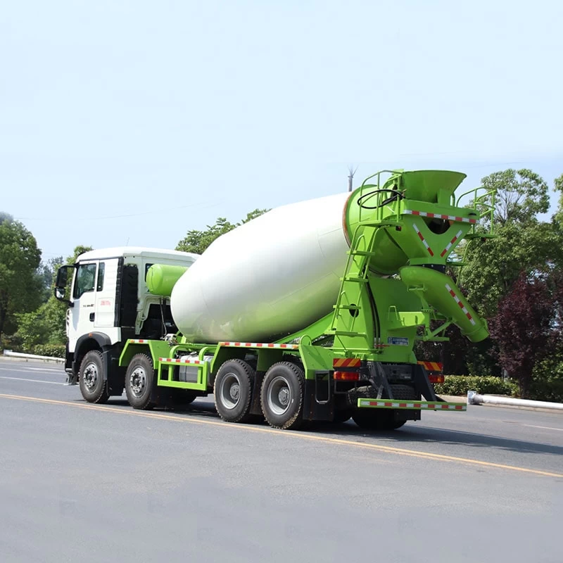 Factory direct sales HOWO 8*4 concrete mixer truck for sale Oblique Back Plot

