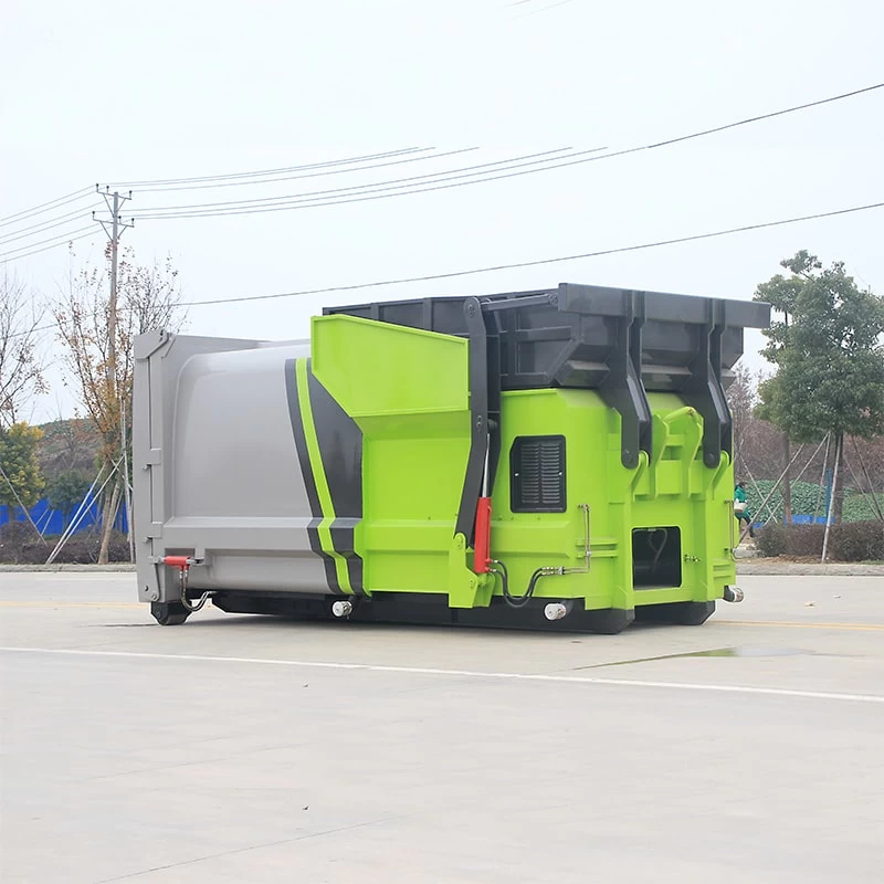 8cbm mobile hook arm compressed garabge truck Oblique Front View