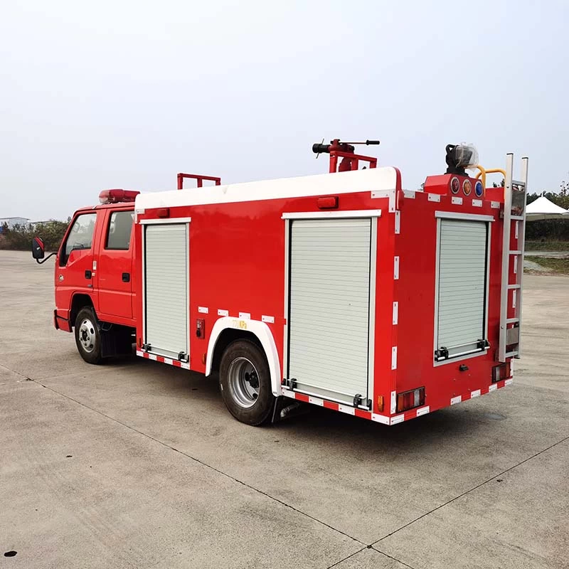 JMC 2000L Mini Water Tank Fire Fighting Truck Oblique Back Plot