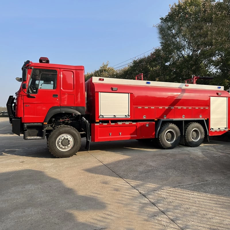 Howo 6 Wheels Drive 16000L Fire Truck for Sale Front Side View
