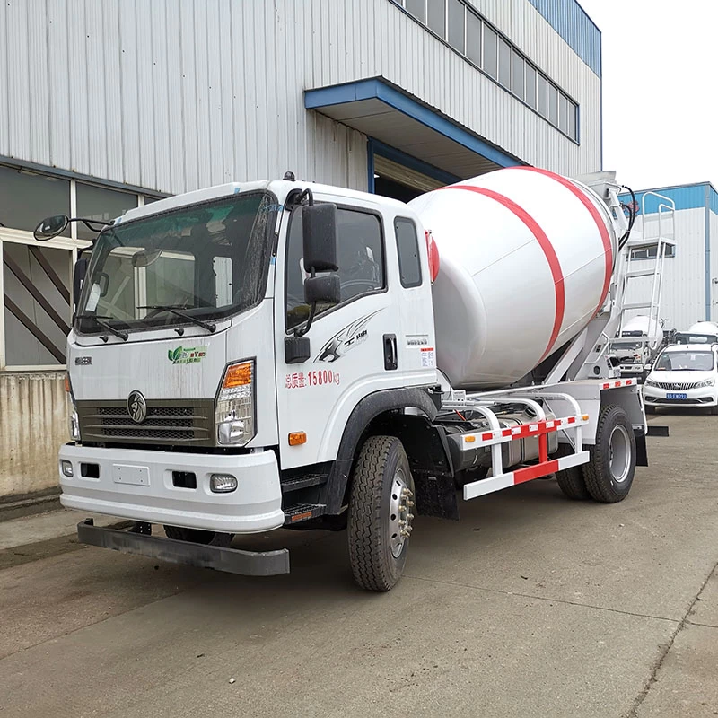 HOWO 4*2 4m3 construction machinery cement mixer truck Oblique Front View