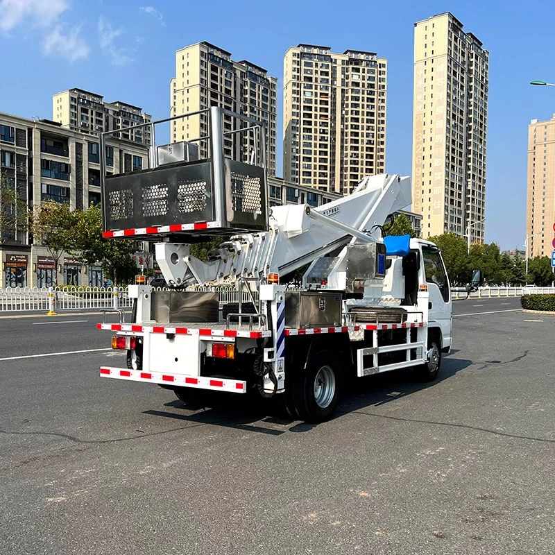 ISUZU 28 meters manlift high altitude operation truck Oblique Back Plot
