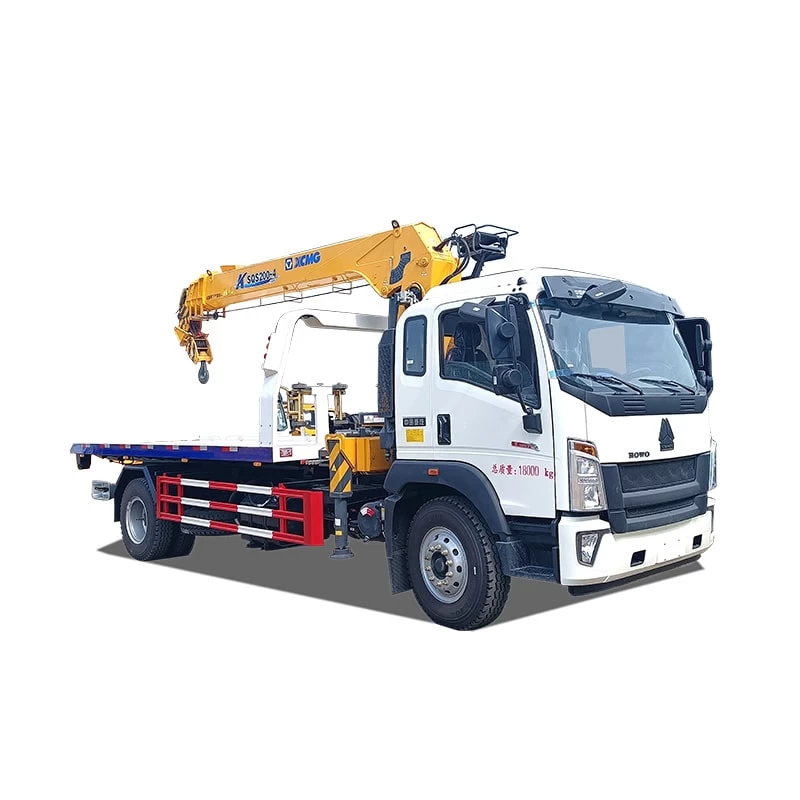HOWO 10 ton 180 HP flatbed wrecker tow recovery truck Thumbnail