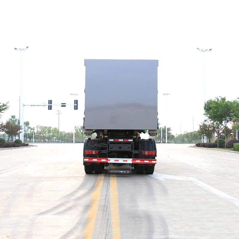HOWO 16m3 6*4 Hydraulic Hook-lift hoist garbage truck Back Image