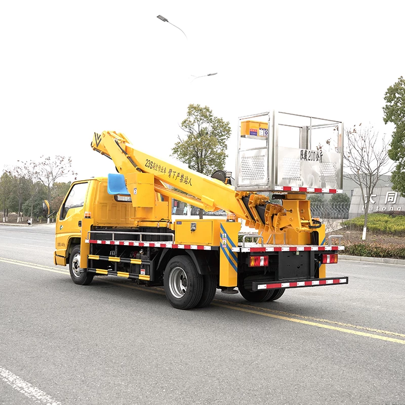 JMC 18m Truck Mounted Aerial Working Platform with Bucket Oblique Back Plot 