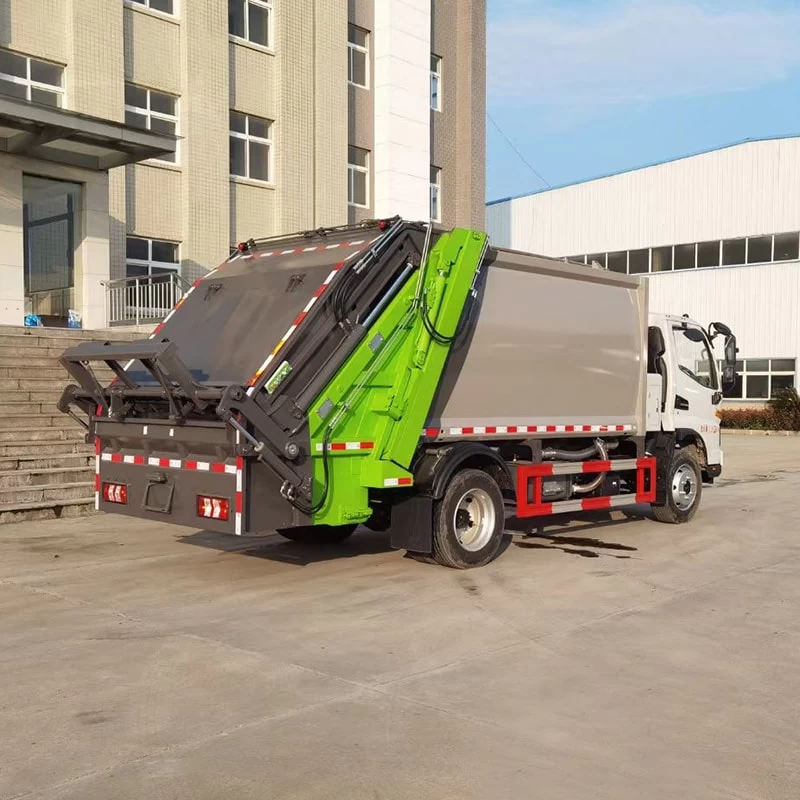 JAC New or Used 10 CBM Small Conpressing Rubbish Truck Price Oblique Back Plot
