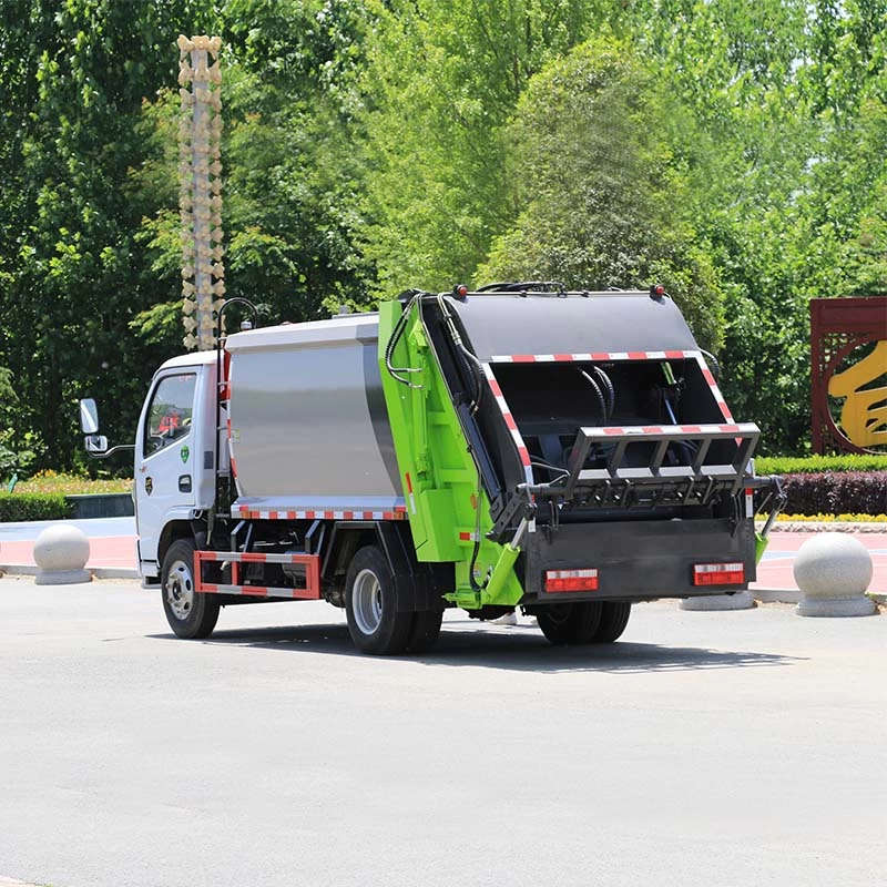 China brand 4×2 6cbm compressed garbage truck Oblique Back Plot