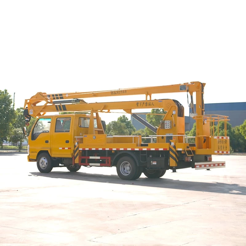 ISUZU ELF Double Row 18.5m High Altitude Operation Truck Oblique Back Plot
