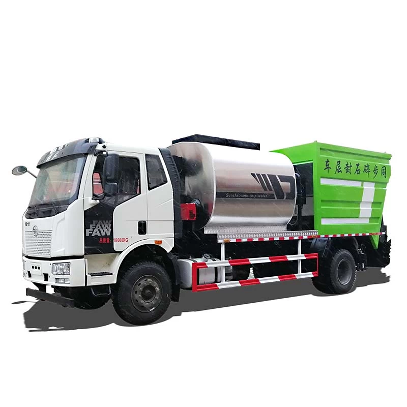 Faw 4x2 bitumen gravel synchronous spreader truck Thumbnail