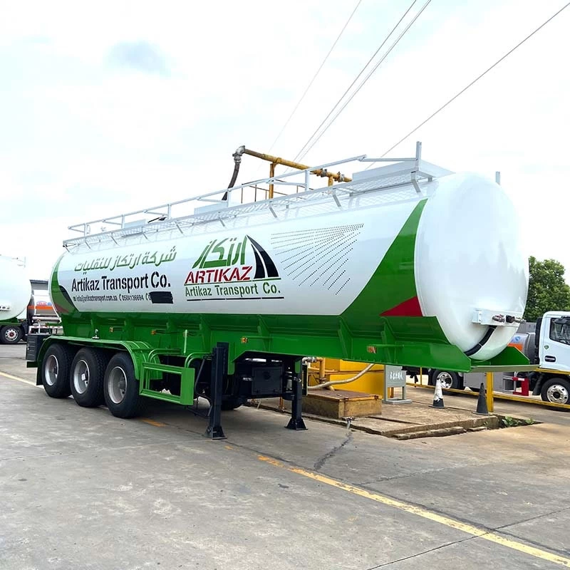 Semi Trailer Aluminum Oil Water Liquid Fuel Tanker Truck Oblique Back Plot