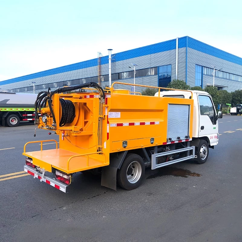 JAC 4*2 high pressure sewage suction cleaning truck Oblique Back Plot
