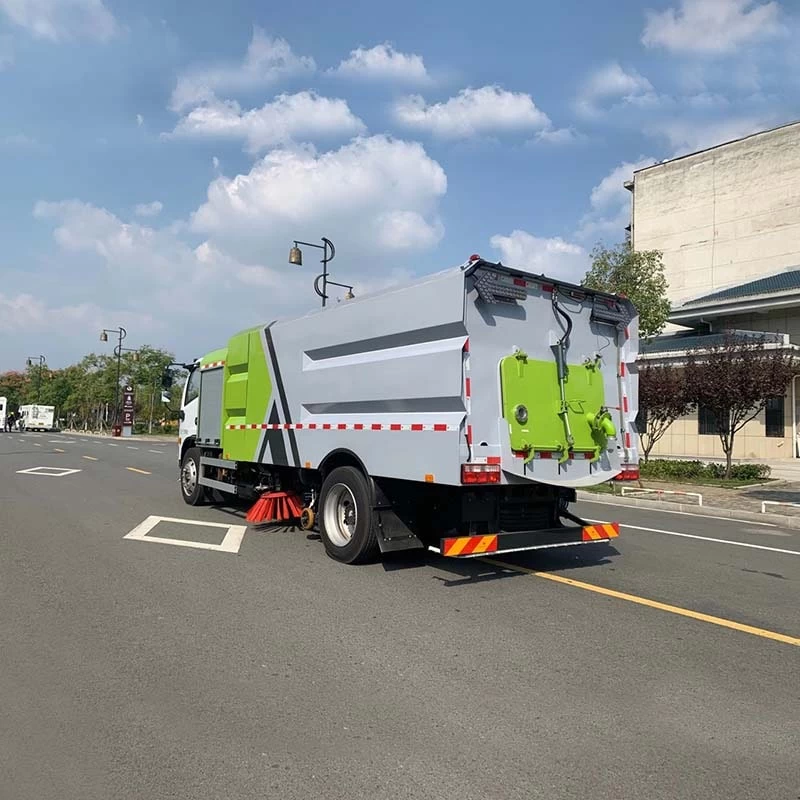 12 Tons Electric Street Sweeper with High Pressure Oblique back plot