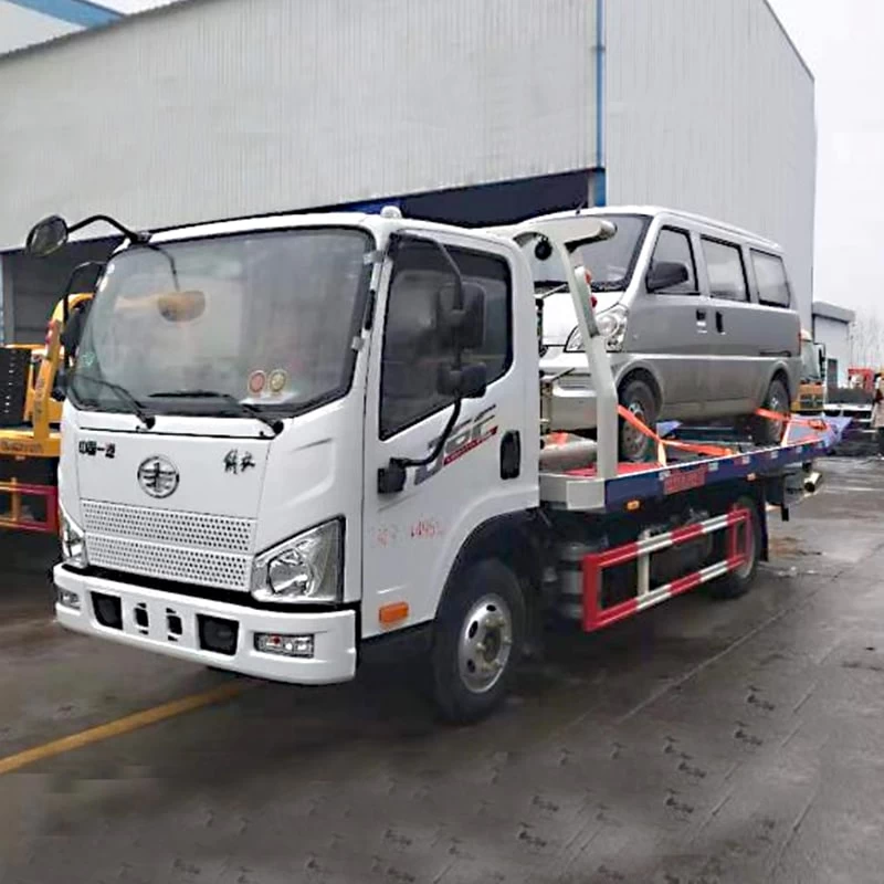 FAW 4x2 4 ton Wrecker tow Truck With Cheap Price Oblique Front View