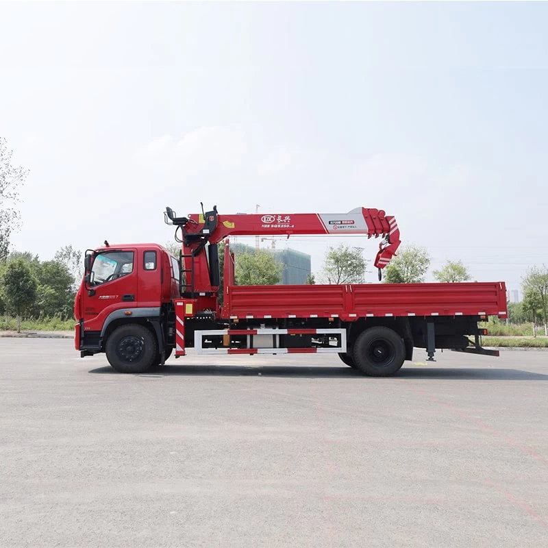 FOTON 10 ton straight arm Mobile Truck Mounted Crane Front Side View