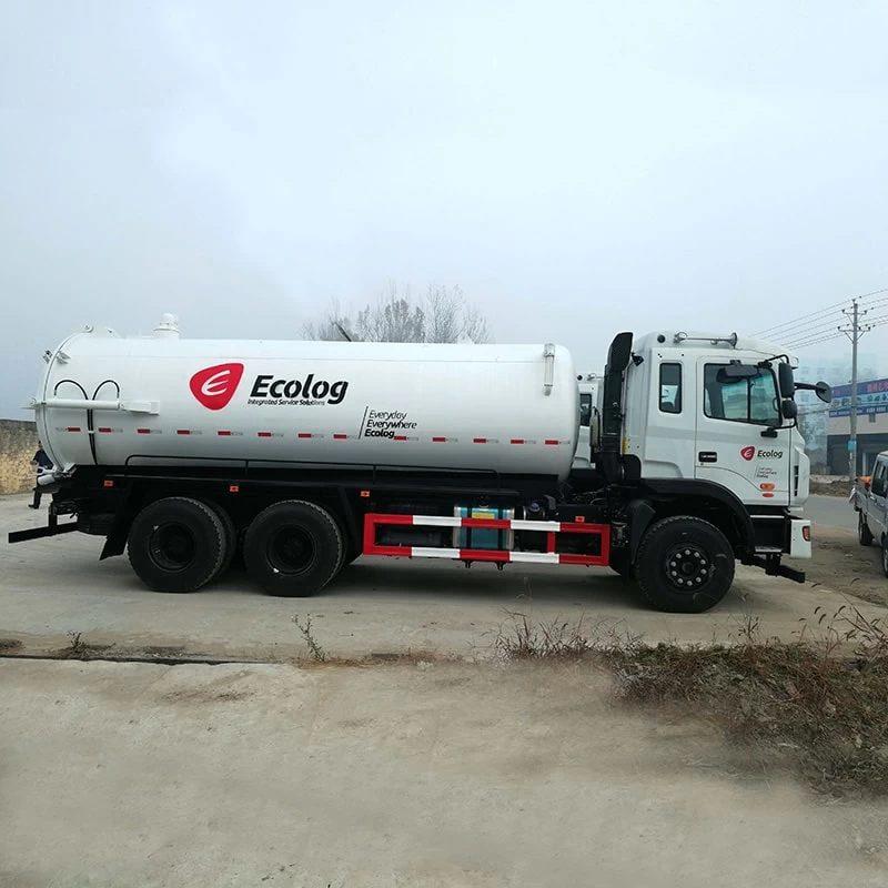 JAC 6*4 22 cubic jetting vacuum sewage suction truck Front Side View
