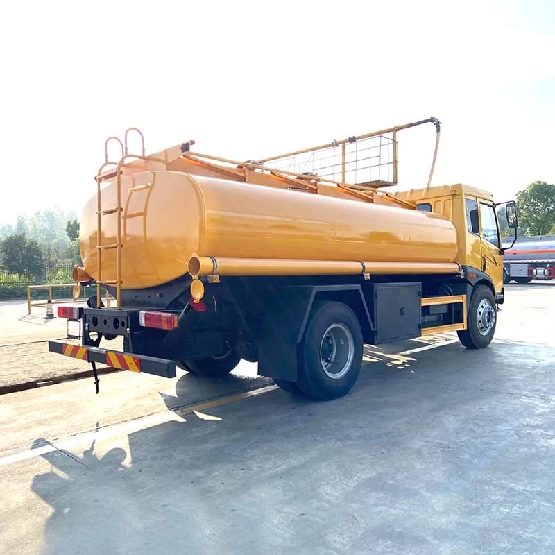 FAW 4x2 aluminum 12000 liters fuel tank truck Oblique Back Plot