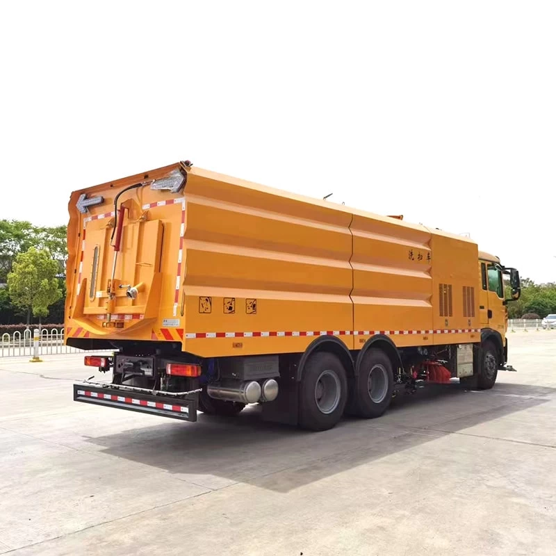 SINOTRUK high pressure 6*4 road street sweeper trucks Oblique Back Plot
