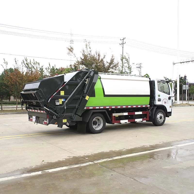 DongFeng 6 ton 4×2 compression garbage truck Oblique Back Plot