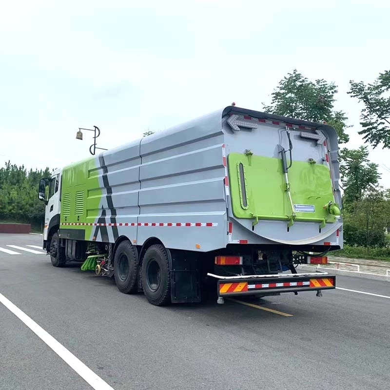 Dongfeng 6x4 multi-functional road sweeper truck Oblique back plot