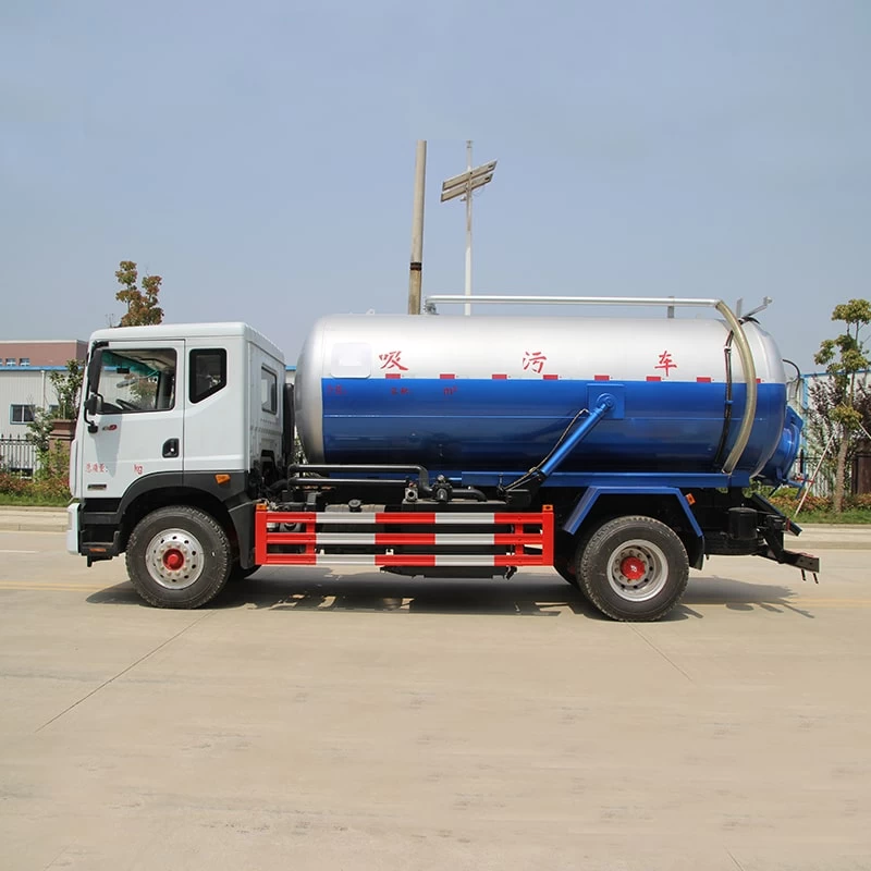 Dongfeng 4×2 12000L sewage suction truck Front Side View