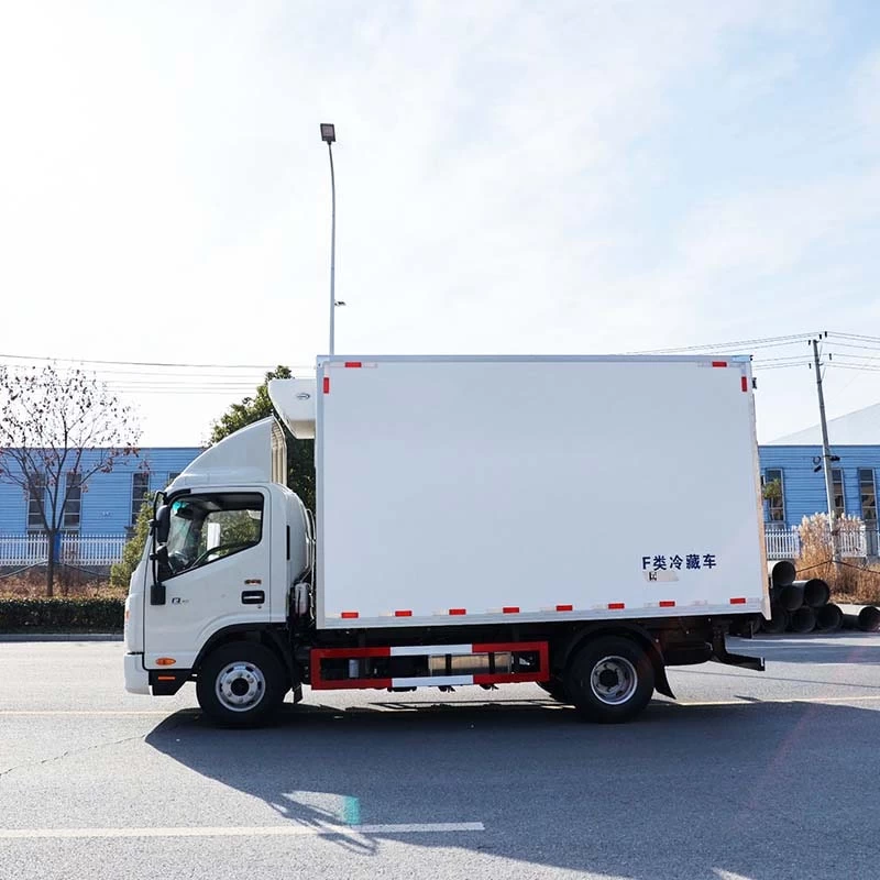 JAC 4X2 Refrigerated Truck Transport Vegetables Meat Front Side View