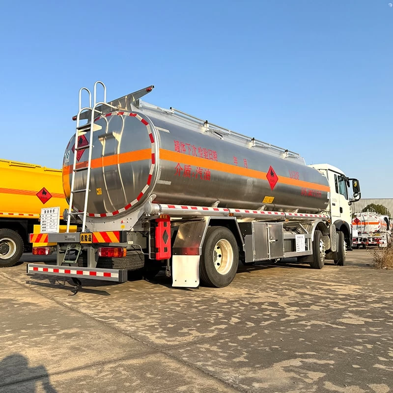 HOWO 25000 liters aluminum alloy oil fuel diesel delivery truck Oblique Back Plot
