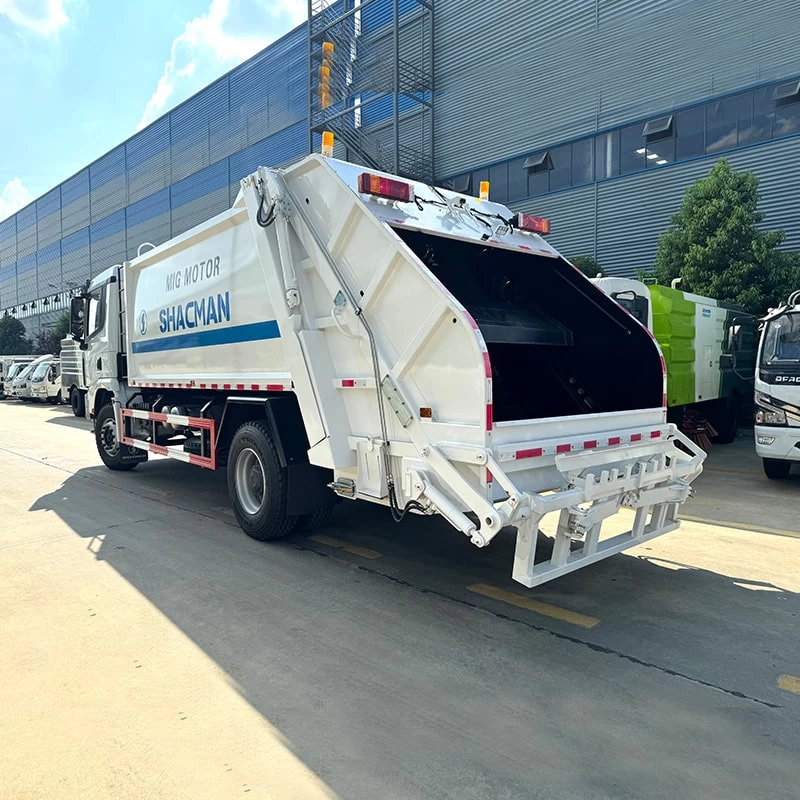 Export Shacman 16CBM Garbage Compactor Truck  for Sale Oblique Back Plot
