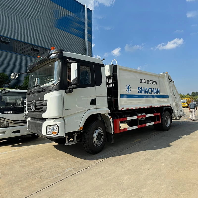 Export Shacman 16CBM Garbage Compactor Truck  for Sale Oblique Front View
