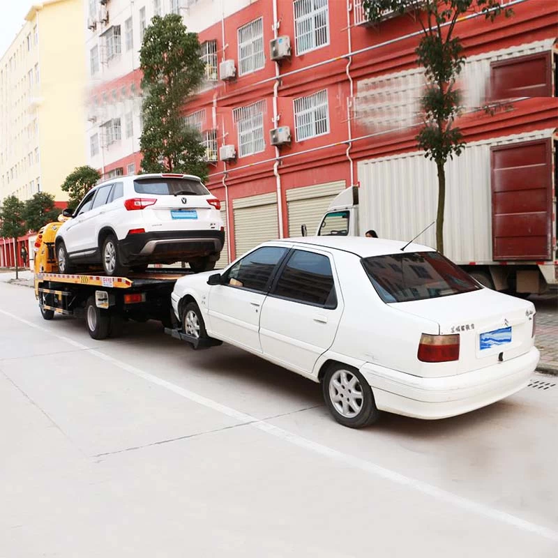 Foton diesel 5 ton flatbed wrecker tow truck Oblique Back Plot 