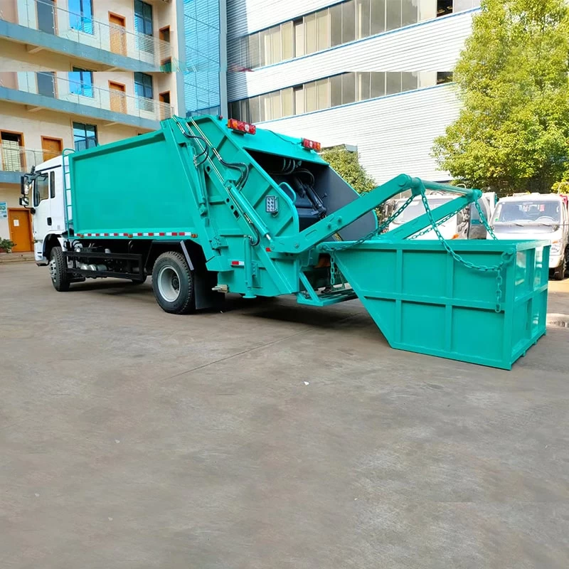 SHACMAN 12 CBM Garbage Compressing Transport Truck Price Oblique Back Plot 
