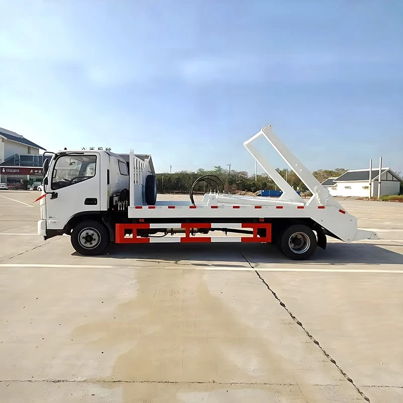 Foton 6m3 Swing Arm Container Rear Loader Garbage Truck Front Side View