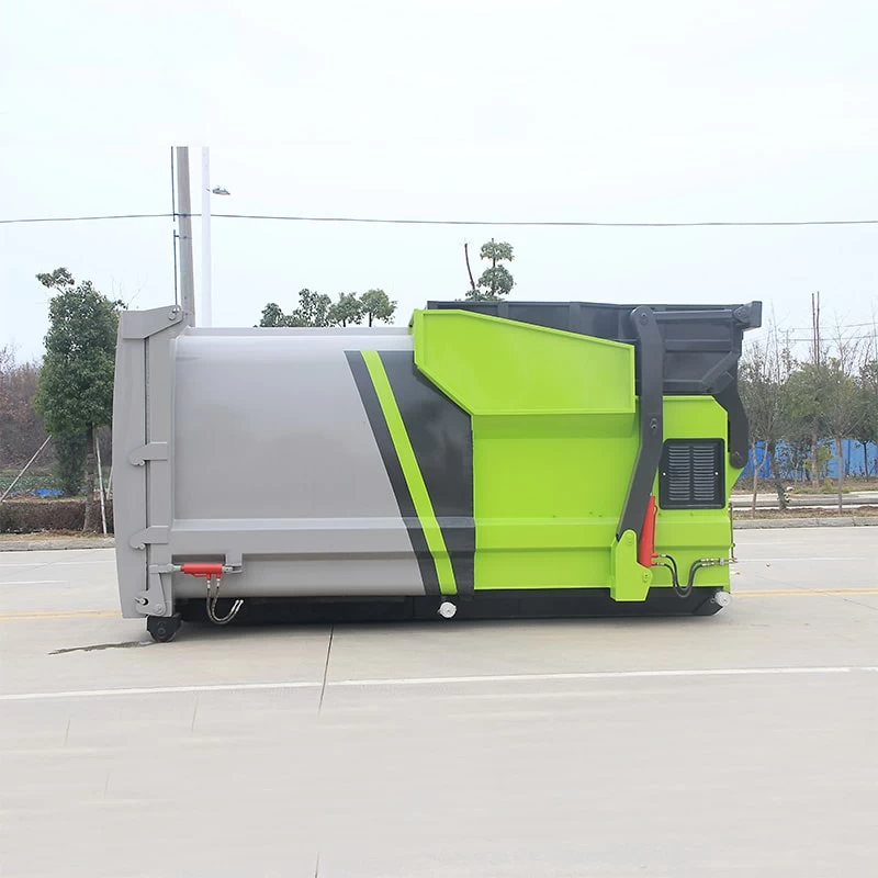 8cbm mobile hook arm compressed garabge truck Front Side View
 