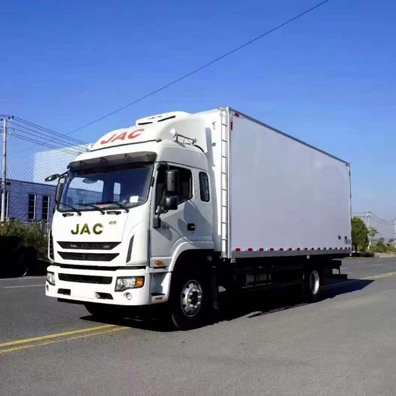JAC light duty refrigerated truck 10 ton refrigerator truck Oblique Front View
