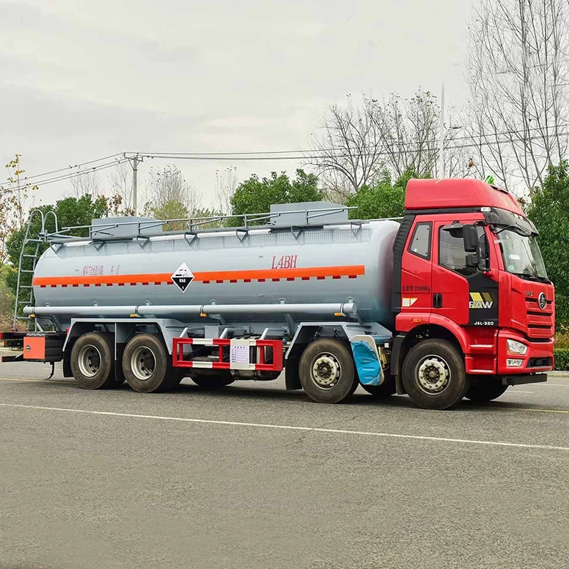 FAW 8*4 20 ton H2SO4 Acid Tank Trailer Sulfuric for sale Oblique Front View