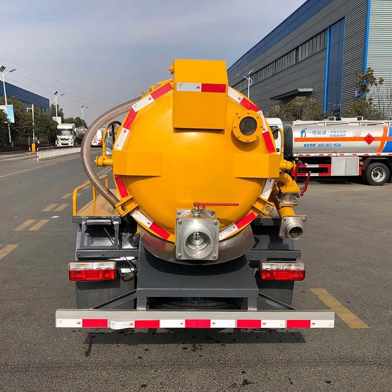 Dongfeng 4×2 12000L sewage suction truck Back Image