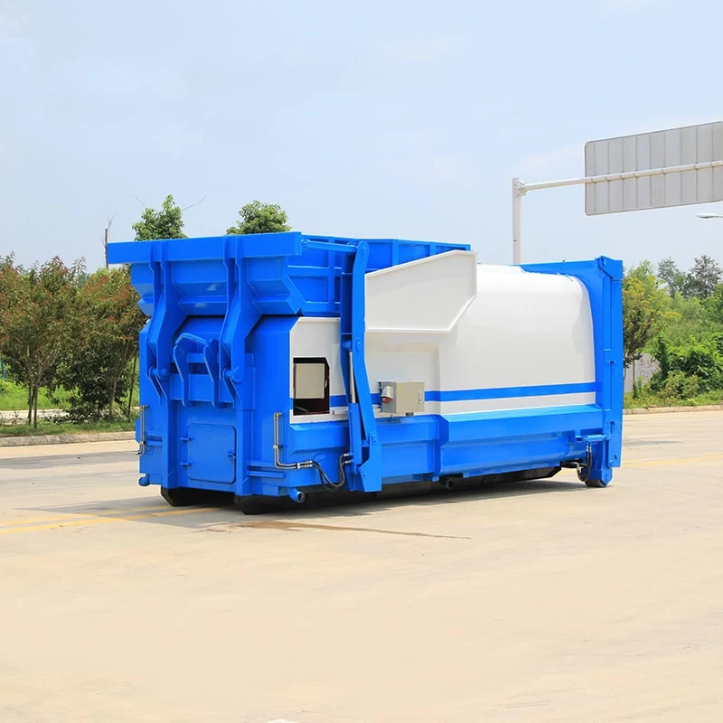 Dongfeng hook arm 12cbm compressed garbage station Oblique Back Plot