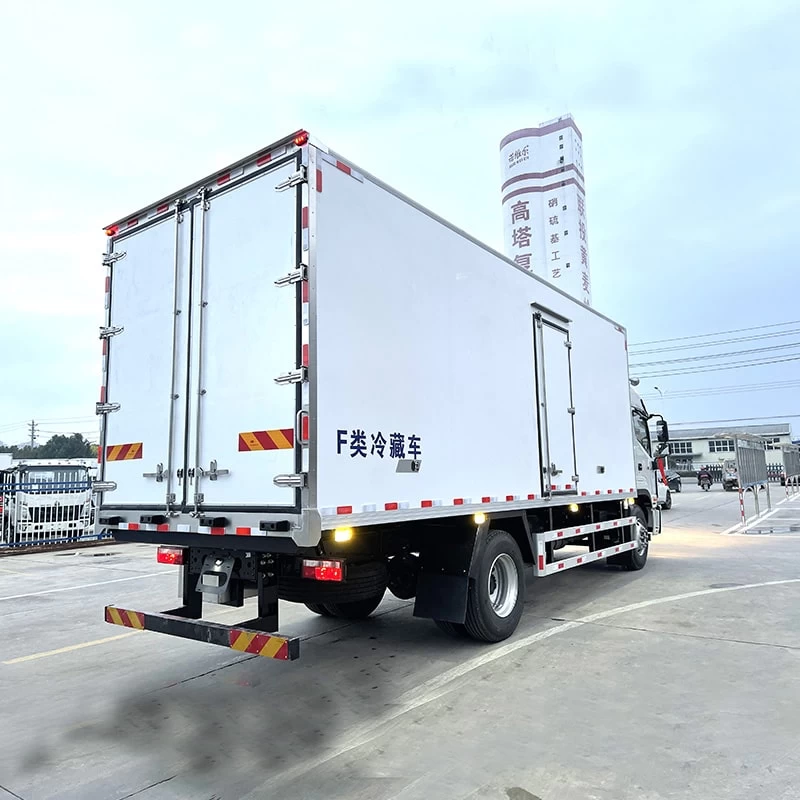 JAC 4*2 reefer fresh food refrigerator trucks for sale Oblique Back Plot
