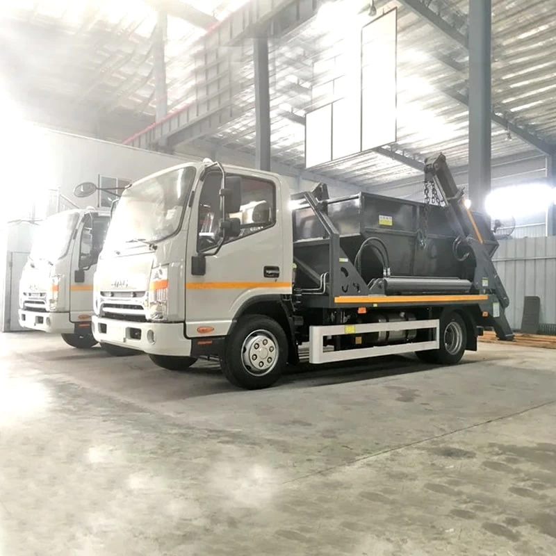 JAC 6CBM 8CBM Hydraulic Arm Roll Skip Loader Garbage Truck Oblique Front View