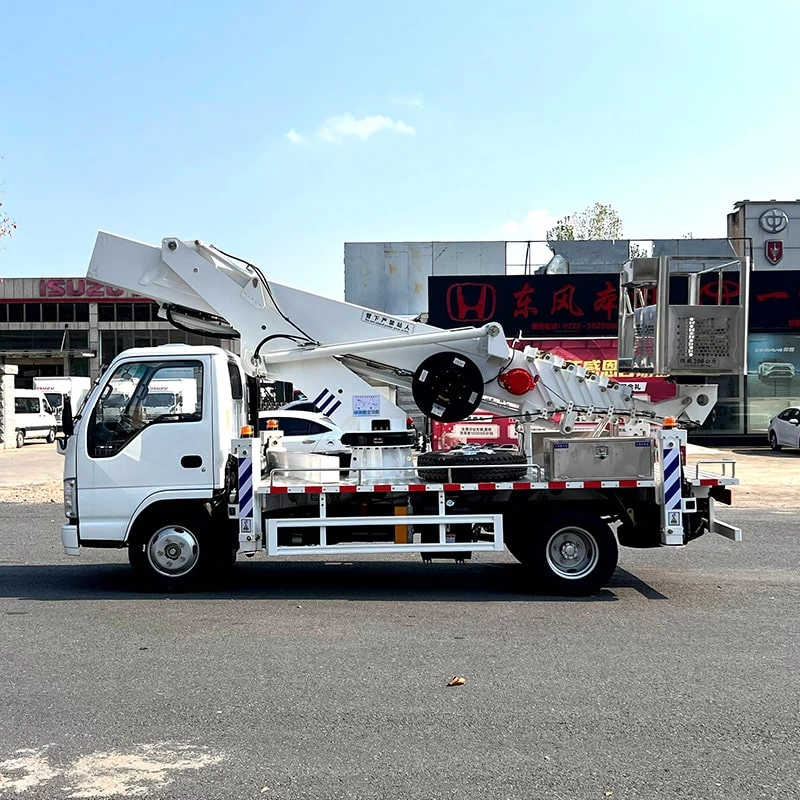 ISUZU 28 meters manlift high altitude operation truck Front Side View
