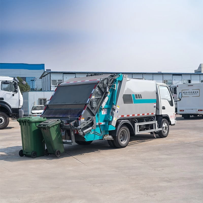JAC 5cbm euro 2 3 4 5 compressed garbage truck Oblique back plot