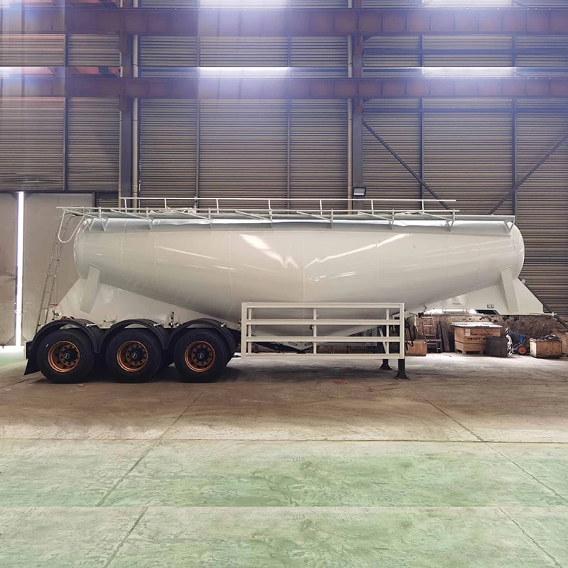 28cbm semi-trailer bulk cement powder tanker truck for sale Front Side View
