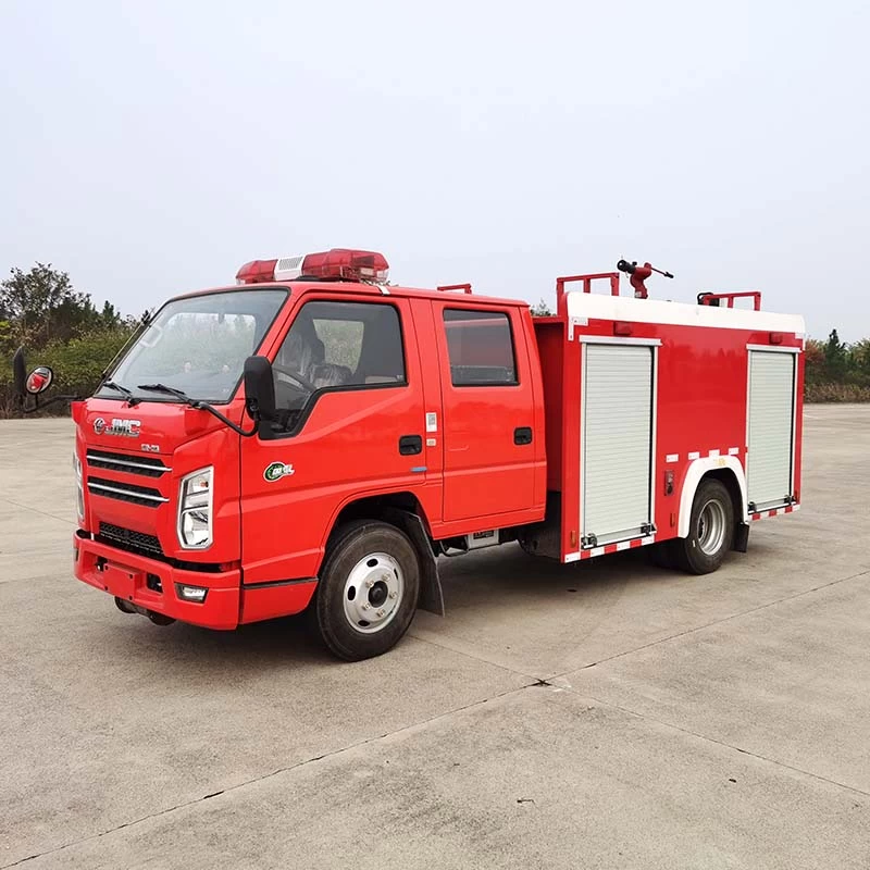JMC 2000L Mini Water Tank Fire Fighting Truck Oblique Front View