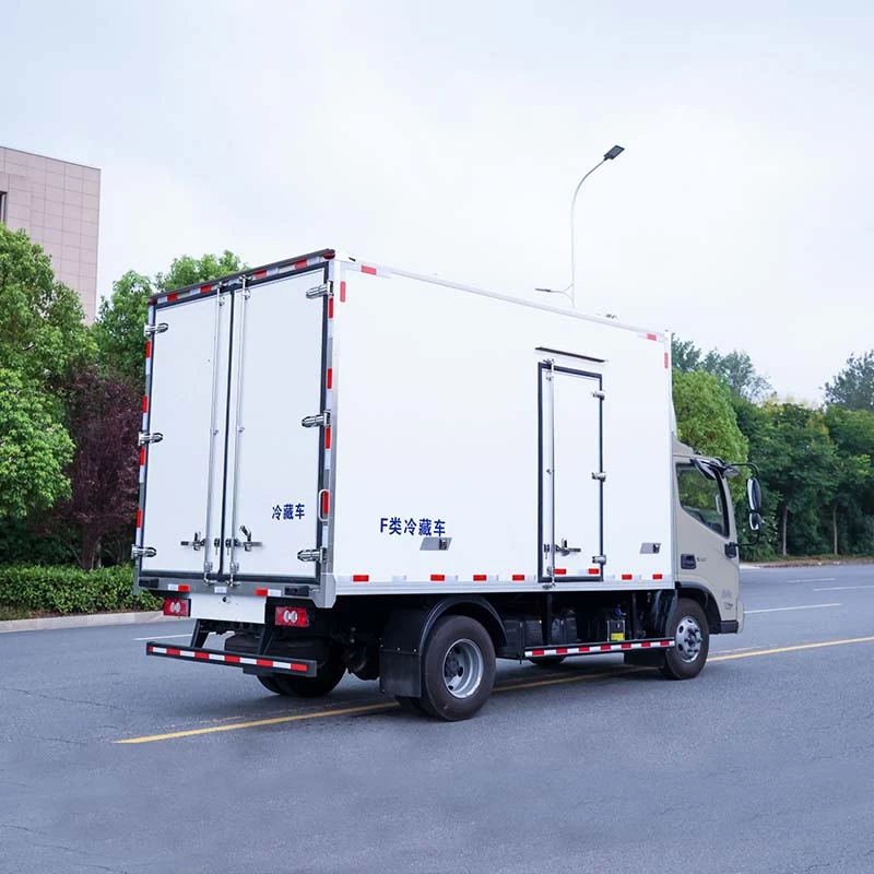 Foton 4X2 refrigerated frozen Van Cargo Box Food Truck Oblique Back Plot