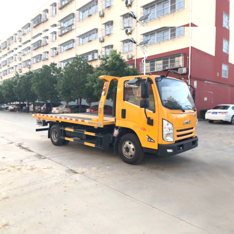 JMC 5 ton flatbed road wrecker tow truck Oblique Front View