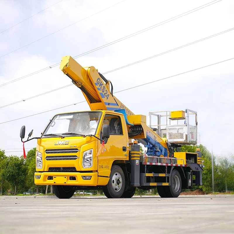 JMC 24m Arm Lift Bucket Truck Aerial Work Platform Truck Oblique Front View
