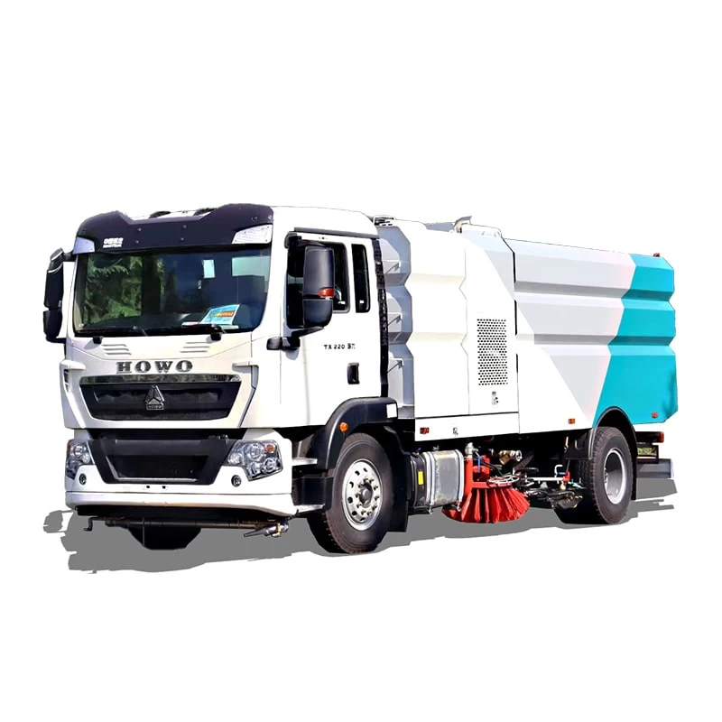 HOWO 9m3 washing and sweeping street road sweeper trucks Thumbnail 